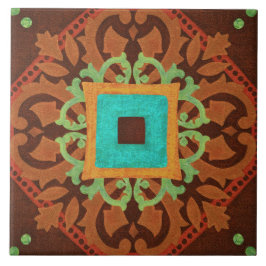 Talavera 08 Rust Blue Brown Mediterranean Geo Fliese
