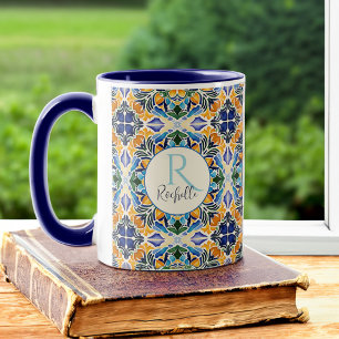 Talavera Azulejo Blau Brautjungfern Geschenke Mono Tasse