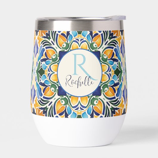 Talavera azulejo blaue Bridesmaiergeschenke Monogr (Links)