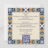 Talavera azulejo blaue Kachel Vintag mexikanische Einladung (Rückseite)