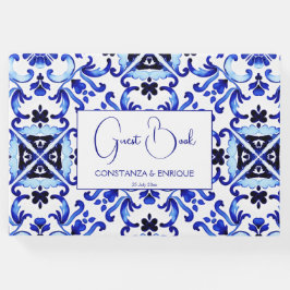 Talavera azulejo blaue Kachel Vintag mexikanische Gästebuch