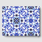 Talavera azulejo blaue Kachel Vintag mexikanische Gästebuch (Rückseite)