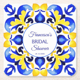 Talavera azulejo blauen Fliesen Brautparty bevorzu Rechteckiger Pappuntersetzer