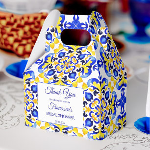 Talavera azulejo blauen Fliesen Brautparty gedruck Geschenkschachtel
