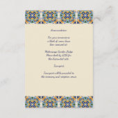 Talavera azulejo blauen Fliesen mexikanische Hochz Begleitkarte (Rückseite)