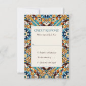 Talavera azulejo Fliesen Vintag mexikanische Hochz RSVP Karte (Vorderseite)