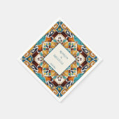 Talavera azulejo Fliesen Vintag mexikanische Hochz Serviette (Ecke)