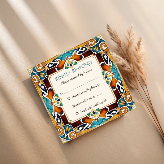 Talavera azulejo Tile Vintag mexikanische Hochzeit Mitteilungskarte