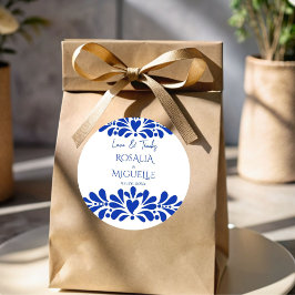 Talavera azulejo Vintag mexikanische Hochzeit Runder Aufkleber