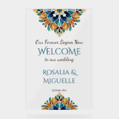 Talavera azulejo Vintag mexikanischer Hochzeitsemp Acrylschild (Vorderseite)