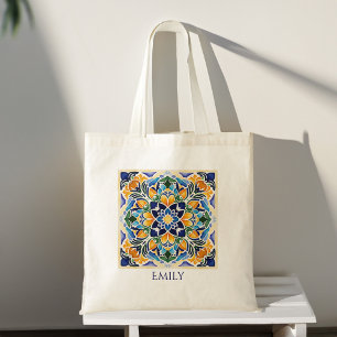 Talavera-Azulejo vintage mexikanischer personalisi Tragetasche