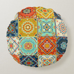 Talavera, Azulejos, türkische Mosaiktapete. Rundes Kissen