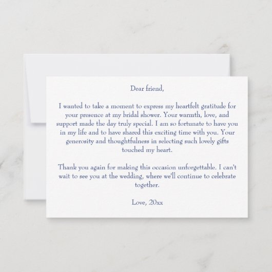 Talavera blue chinoiserie citrus Brautparty Dankeskarte (Rückseite)