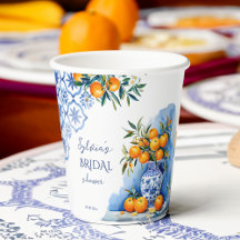 Talavera blue chinoiserie citrus Brautparty