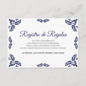 Talavera Blue Floral Minimalist Spanish Wedding Begleitkarte (Vorderseite)