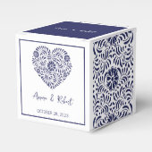 Talavera Blue Herz Favor Box Geschenkschachtel (Vorderseite)