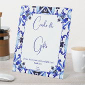 Talavera blue tiles Mexican Brautparty Geschenke Sockelschild (In Situ)