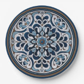 Talavera Blue und Brown Pappteller (Vorderseite)