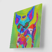 Talavera-Chihuahua Quadratische Wanduhr (Winkel)