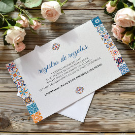Talavera Colorful Floral Fiesta Spanish Wedding Begleitkarte