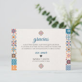 Talavera Colorful Floral Fiesta Spanish Wedding Dankeskarte (Stehend Vorderseite)