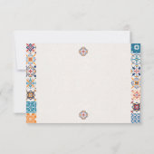 Talavera Colorful Floral Fiesta Spanish Wedding RSVP Karte (Rückseite)
