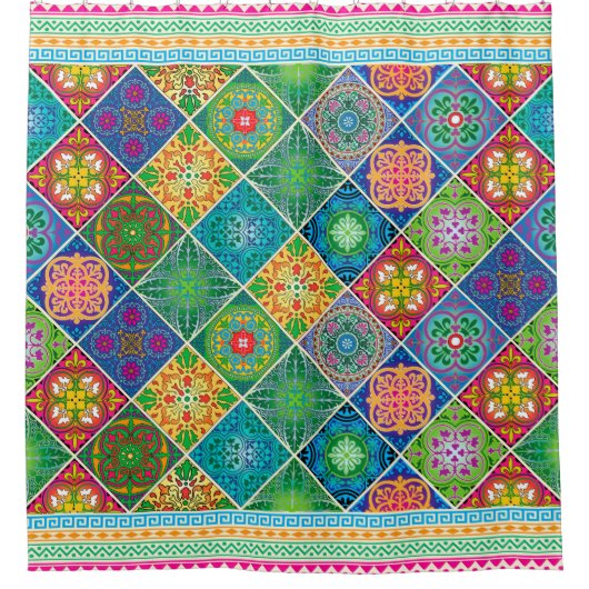 Talavera Design-2 Duschvorhang (Vorderseite)
