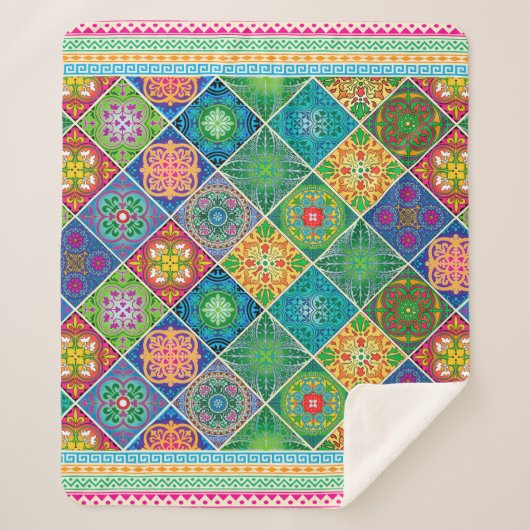 Talavera Design-2 Sherpa Blanket Sherpadecke (Vorderseite)