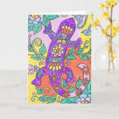 Talavera-Eidechsen-Gruß-Karte Karte (Gelbe Blume)