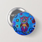 Talavera-Eulen-mexikanische Malerei Button (Vorne & Hinten)