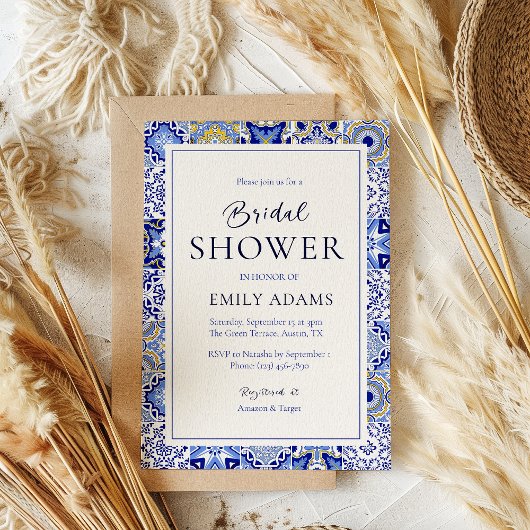 Talavera Fiesta: Ein spanisch-mexikanisches Brautp Einladung