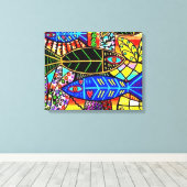 Talavera Fisch in Liebe Leinwand (Insitu (Holzboden))