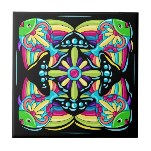 Talavera Fish Tile Design Fliese (Vorderseite)