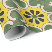 Talavera-Fliese im Grün u. im Gelb Geschenkpapier (Rolleneckpunkt)