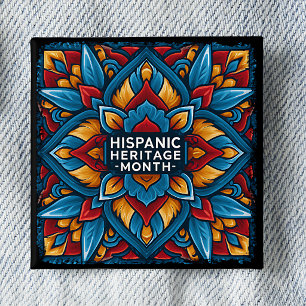 Talavera-Fliesen-Anstecknadel zum Monat des hispan Button