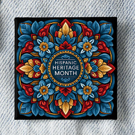 Talavera-Fliesen-Anstecknadel zum Monat des hispan Button