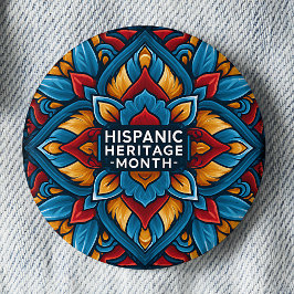 Talavera-Fliesen-Button zum Monat des hispanischen Button