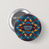 Talavera-Fliesen-Button zum Monat des hispanischen Button (Vorne & Hinten)