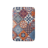 Talavera Fliesen Orange Sky Navy Blau Burgunder Ro Badematte (Vorderseite Vertikal)