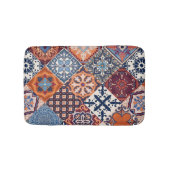 Talavera Fliesen Orange Sky Navy Blau Burgunder Ro Badematte (Vorderseite)