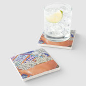 Talavera-Fliesen-Untersetzer Steinuntersetzer (Seitenansicht)