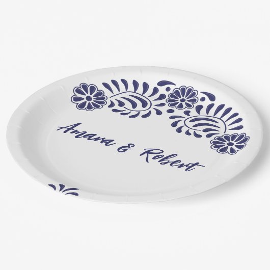 TALAVERA FLOWER PAPPTELLER (Schrägansicht)