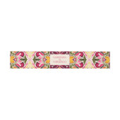 Talavera fuchsia tile vintage Mexican wedding Einladungsbanderole (Flach)