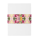 Talavera fuchsia tile vintage Mexican wedding Einladungsbanderole (Rückseitenbeispiel)