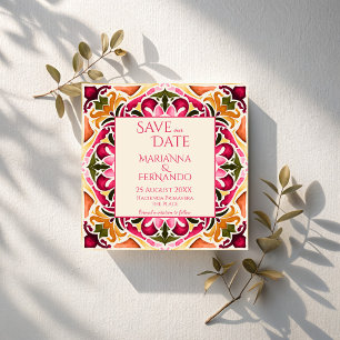 Talavera Fuchsien Fliese Vintage Mexikanische Hoch Save The Date