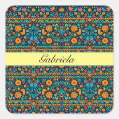 Talavera Garden, custom Quadratischer Aufkleber (Vorderseite)
