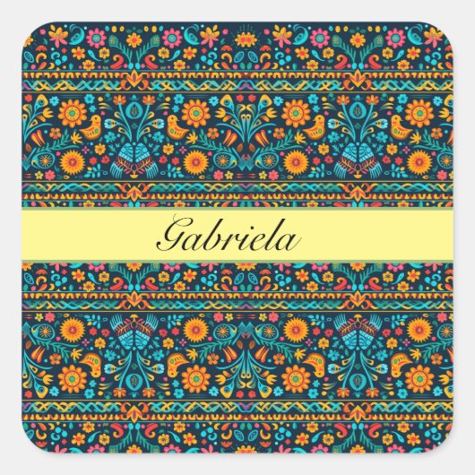 Talavera Garden, custom Quadratischer Aufkleber (Vorderseite)