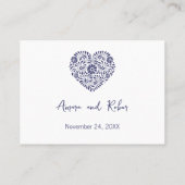 TALAVERA HEART ENCLOSURE CARD VISITENKARTE (Rückseite)