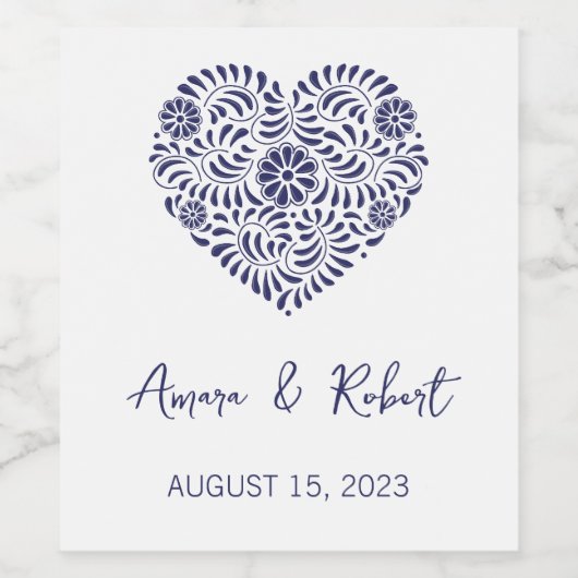 Talavera-Herz Weinetikett (Einzelnes Label)