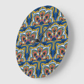 Talavera Indian Mosaik: Keramik Nahtlos. Große Wanduhr (Winkel)